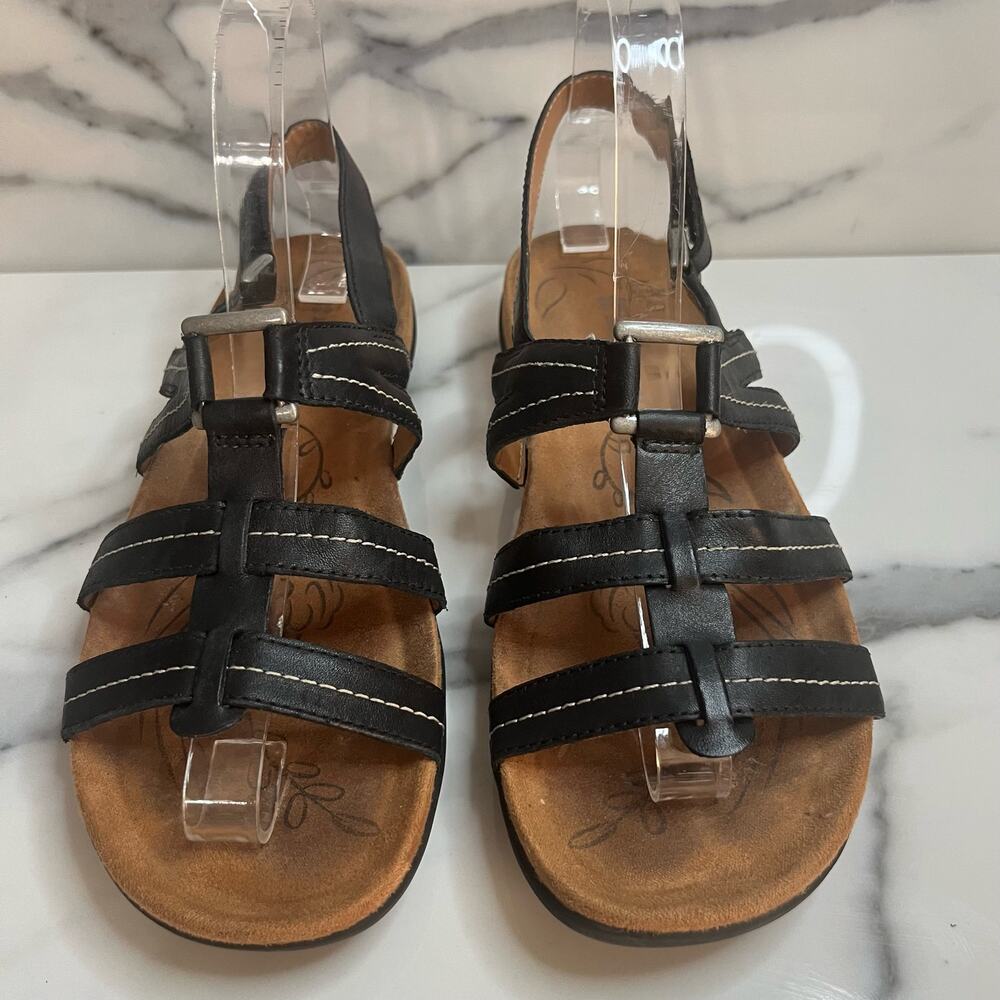 Naturalizer Wmns Brown Leather Strappy Hook & Loop Comfort Every Sandals Sz 7.5 - Picture 2 of 6